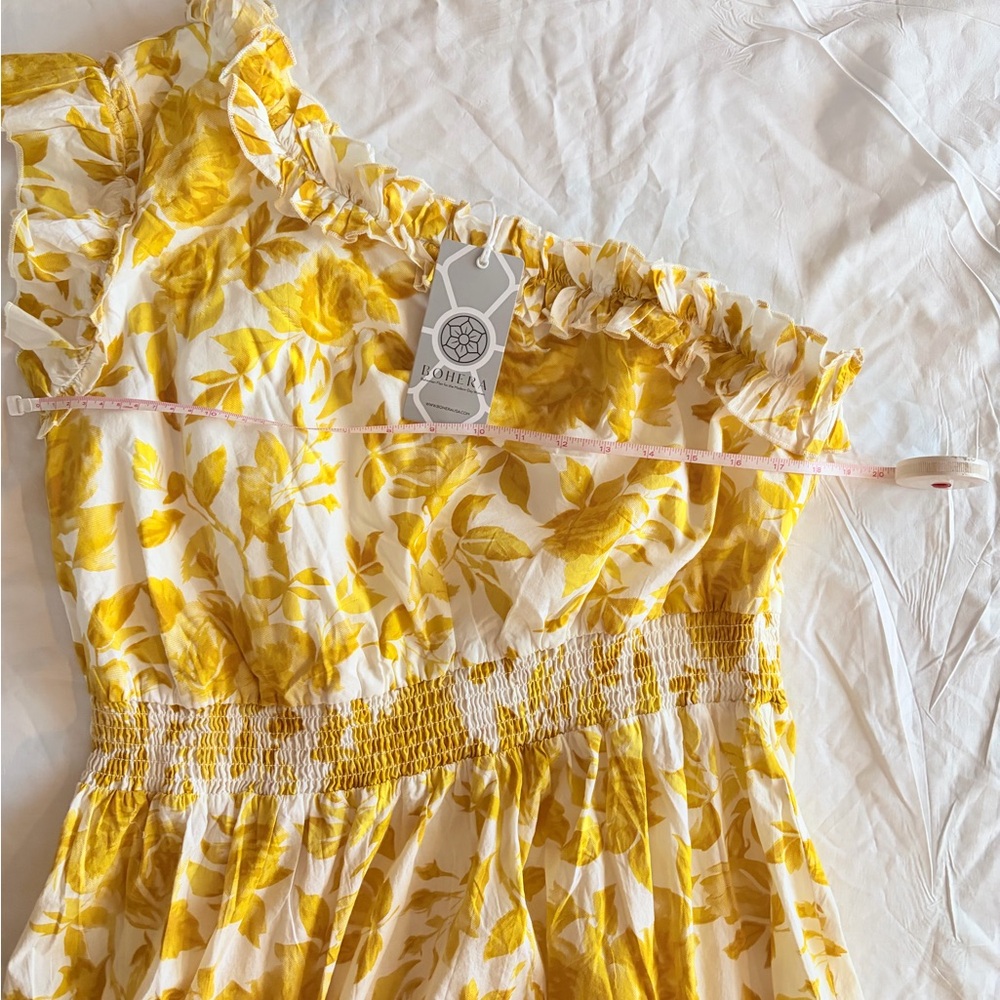 Emu One Shoulder Yellow Floral Dress